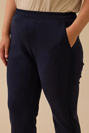 Galaxi Kadın Büyük Beden Elastik Bel Cepli Pantolon 4021 Lacivert