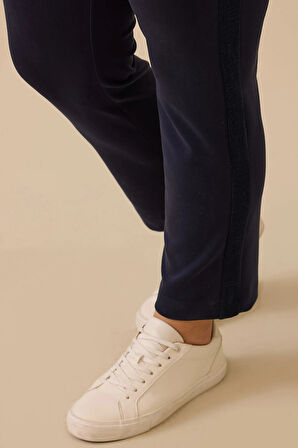 Galaxi Kadın Büyük Beden Elastik Bel Cepli Pantolon 4021 Lacivert