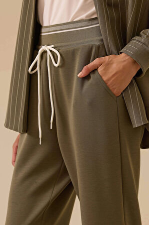 Seçil Kadın Elastik Bel Cepli Pantolon 0031 Haki