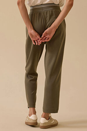 Seçil Kadın Elastik Bel Cepli Pantolon 0031 Haki