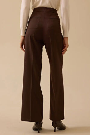 Kadın Klasik Kesim Tam Boy Pantolon - Kahverengi  | 44