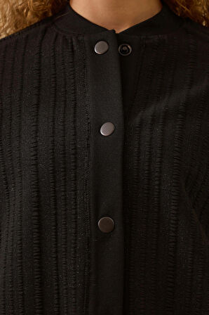 Seçil Kadın Hakim Yaka Çıtçıt Düğmeli Ceket 0023 Siyah