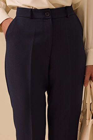 Seçil Kadın Cepli Bilek Boy Klasik Pantolon 0043 Lacivert