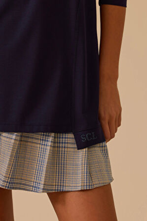 Seçil Kadın Sıfır Yaka Basic Tunik 1025 Lacivert