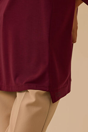 Seçil Kadın Sıfır Yaka Basic Tunik 1025 Bordo
