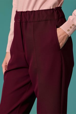 Seçil Kadın Yüksek Bel Havuç Kesim Lena Pantolon Bordo