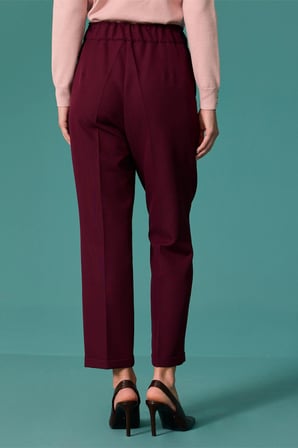 Seçil Kadın Yüksek Bel Havuç Kesim Lena Pantolon Bordo