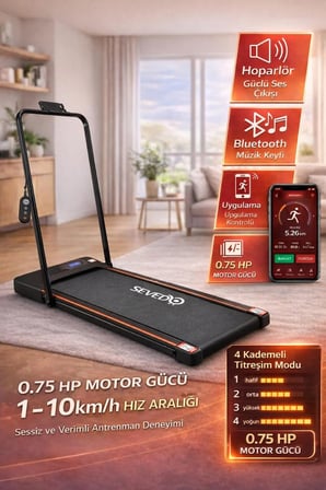2 in 1 Titreşim Modlu Koşu ve Yürüme Bandı 1-10 Km/H Bluetooth Hoparlör Uygulama Destekli 0.75 HP