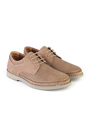 Deriholl Erkek Kum Rengi Nubuk Hakiki Deri Casual Ayakkabı