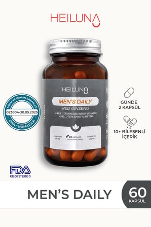 Men's Daily Multivitamin 60 Kapsül – Red Ginseng, Likopen & Saw Palmetto
