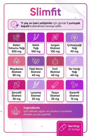 Helovit Slimfit 12 Vegetable Oils 1300 mg 30 Softgel | Bitkisel Yağ Kompleksi