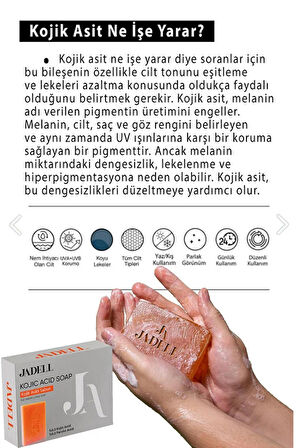 JADELL Kojik ve Ferulik Asit Özlü Aydınlatıcı Besleyici Nemlendirici Cilt Tonu Eşitleyici Leke Ve Kararma Karşıtı Sabun 100 GR
