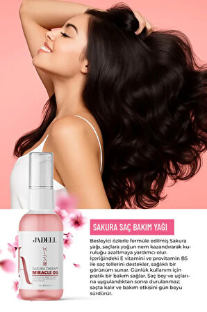 JADELL Sakura Therapy Miracle Oil Yenileyici Canlandırıcı Nemlendirici Besleyici Saç Bakım yağı 50 ml