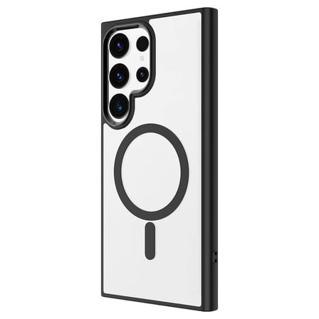 Galaxy S24 Ultra Kılıf Renkli Kenar Şeffaf Kamera Çevresi Metal Magsafe TPU Silikon