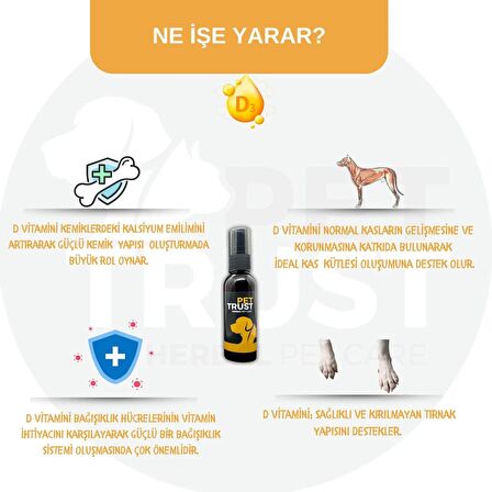 PetTrust Herbal Pet Care Kedi ve Köpekler için Organik Vitamin-D Takviyesi 40ml