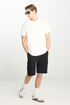 Regular Fit Normal Kesim Normal Bel Siyah Şort