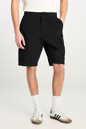 Regular Fit Normal Kesim Normal Bel Siyah Şort