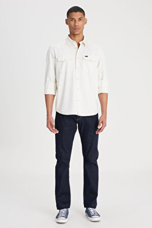 Loose Fit Rahat Kesim %100 Pamuk Bej Gömlek