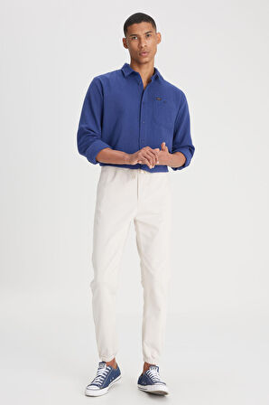 Slim Fit Dar Kesim Normal Bel Dar Paça Taş Rengi Jogger Pantolon