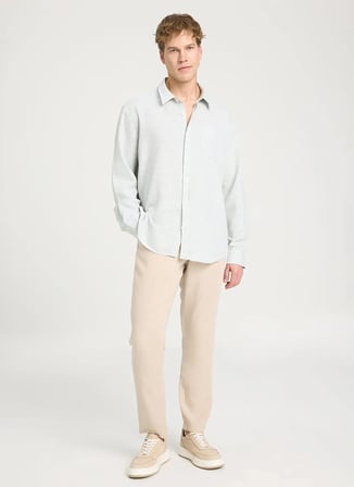 Wrangler Loose Fit Yeşil Erkek Gömlek W241248303 Uzun Kollu Gömlek