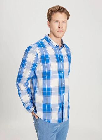 Wrangler Loose Fit Mavi Erkek Gömlek W241248400 Uzun Kollu Gömlek
