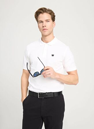 Wrangler Beyaz Erkek Polo T-Shirt W7D5K4XX2T989 Kısa Kollu Polo Tshir
