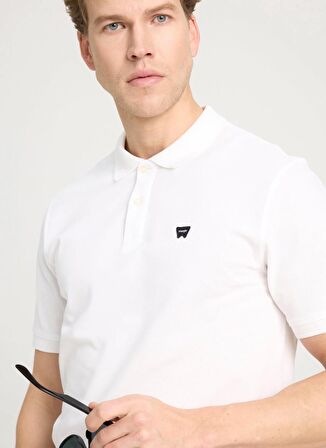 Wrangler Beyaz Erkek Polo T-Shirt W7D5K4XX2T989 Kısa Kollu Polo Tshir