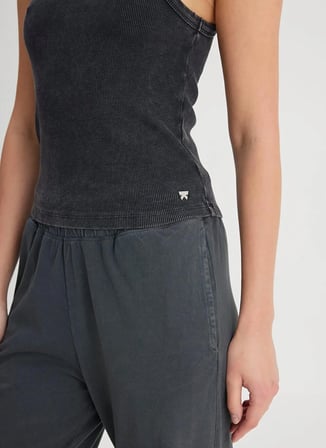 Wrangler Bisiklet Yaka Siyah Kadın Bluz W241281001-Kolsuz Bluz