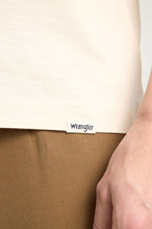 Regular Fit Normal Kesim Bisiklet Yaka %100 Pamuk Bej Tişört