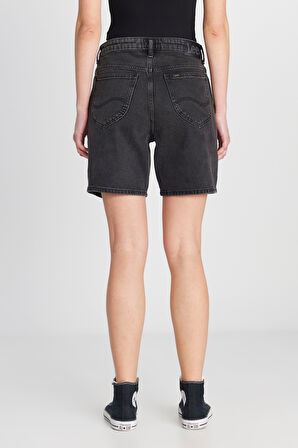 Slim Fit Dar Kesim Normal Bel Bermuda Antrasit Jean Kot Şort