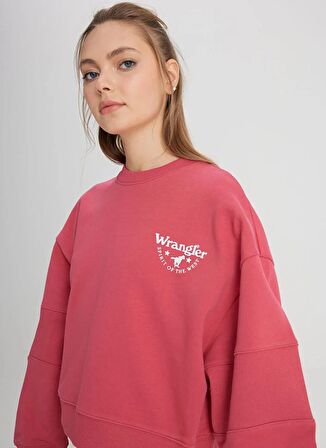 Wrangler Bisiklet Yaka Gül Kurusu Kadın Sweatshırt W241614810-Bisiklet Yaka Sweatshirt