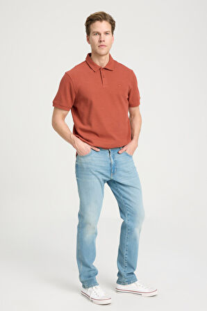 Regular Fit Normal Kesim Düşük Bel Dar Paça Açık Mavi Texas Tapered Jean Kot Pantolon