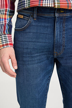 Regular Fit Normal Kesim Düşük Bel Dar Paça Mavi Texas Tapered Jean Kot Pantolon