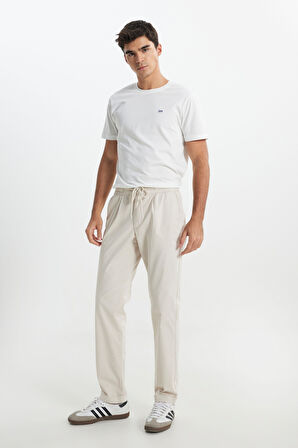 Relaxed Fit Geniş Kesim Bej Chino Pantolon