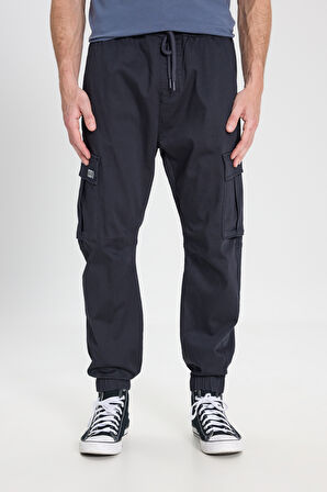Regular Fit Normal Kesim Normal Bel Dar Paça Lacivert Jogger Pantolon