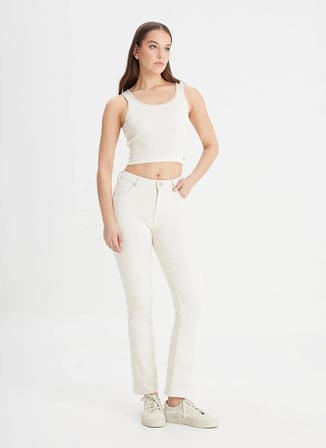 Lee Yüksek Bel Bootcut Paça Normal Ekru Kadın Denim Pantolon L31T20530349-Breese Bot Jean Pantol