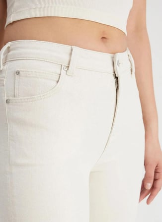 Lee Yüksek Bel Bootcut Paça Normal Ekru Kadın Denim Pantolon L31T20530349-Breese Bot Jean Pantol