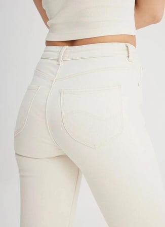 Lee Yüksek Bel Bootcut Paça Normal Ekru Kadın Denim Pantolon L31T20530349-Breese Bot Jean Pantol