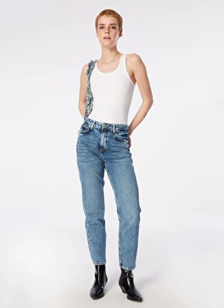 Lee Yüksek Bel Düz Paça Regular Fit Açık Bej Kadın Denim Pantolon L30U021851-Carol Jean Pantolon