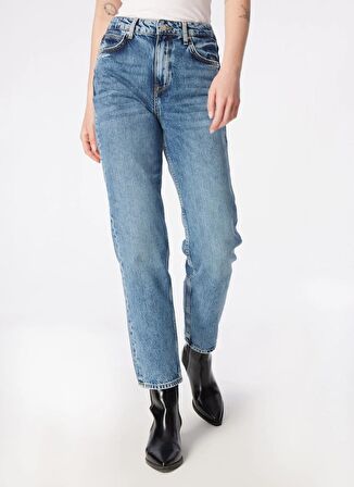 Lee Yüksek Bel Düz Paça Regular Fit Açık Bej Kadın Denim Pantolon L30U021851-Carol Jean Pantolon