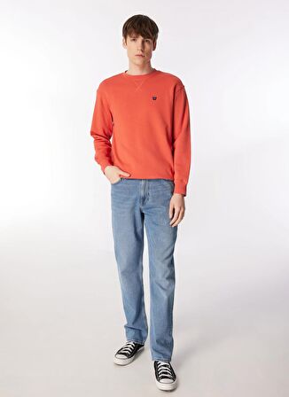 Wrangler Bisiklet Yaka Turuncu Erkek Sweatshırt W66120554333L Bisiklet Sweatshirt