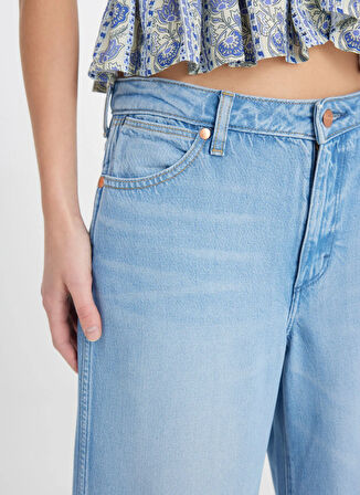 Wrangler Yüksek Bel Geniş Paça Geniş Fit Mavi Kadın Denim Pantolon W2HD205280F09-World Wide Jean Panto