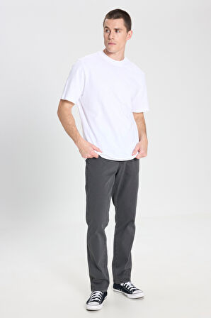 Regular Fit Normal Kesim Bisiklet Yaka %100 Pamuk Beyaz Tişört