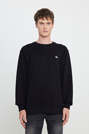 Regular Fit Normal Kesim Bisiklet Yaka %100 Pamuk İçi Polarlı Sweatshirt