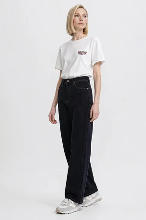 Flare Fit Normal Bel Geniş Paça Lacivert Esnek Jean Denim Pantolon