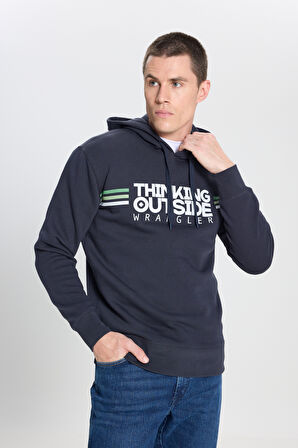 Regular Fit Normal Kesim Kapüşonlu İçi Polarlı Antrasit Sweatshirt