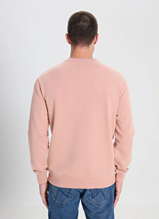 Wrangler Bisiklet Yaka Pembe Erkek Sweatshırt W242338613 Pembe Sweatshirt