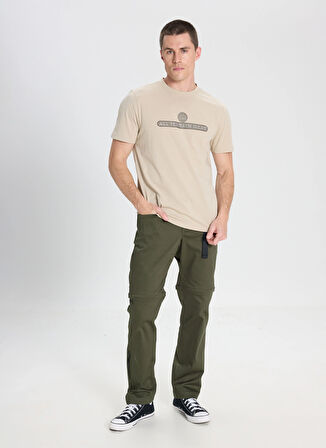 Wrangler Bisiklet Yaka Bej Erkek T-Shirt W241538640 Bej Baskılı T-Shirt