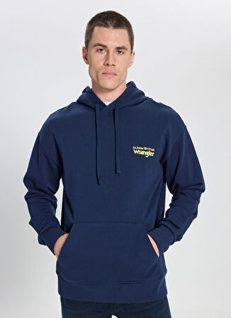Wrangler Kapüşon Yaka Lacivert Erkek Sweatshırt W6M95935829