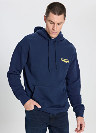 Wrangler Kapüşon Yaka Lacivert Erkek Sweatshırt W6M95935829